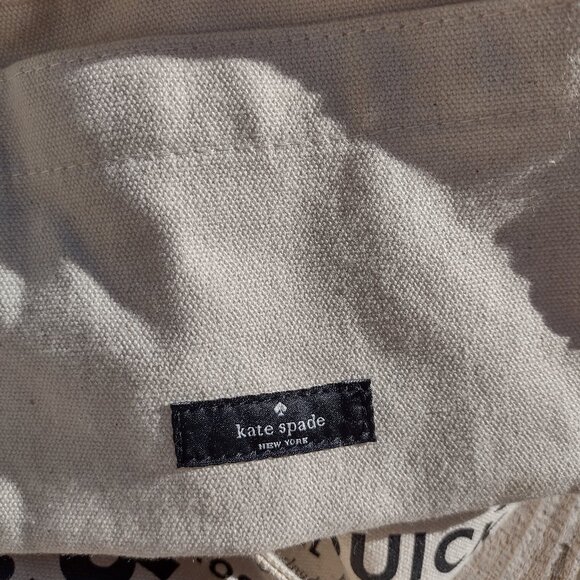 Kate Spade New York "What Do You Say" newsprint canvas tote bag EUC - Picture 3 of 5